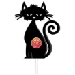 dekoracja kartonowa mono kot na lizak diy czarna 5 szt