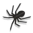 dekoracja kartonowa pajaki 3d na zylkach czarna 30 cm 3 szt