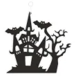 dekoracja kartonowa zamek duchow czarna 20 cm 1 szt