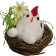 dekoracja kura w gniazdku biala 5 5 cm aliga