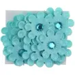 dekoracja kwiaty z cyrkoniami turkusowy 33 mm 20 szt