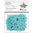 dekoracja kwiaty z cyrkoniami turkusowy 33 mm 20 szt
