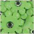 dekoracja kwiaty z cyrkoniami zielony 33 mm 20 szt