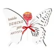 dekoracja motylek na lizak dziecko artysta biala 14 cm