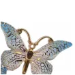 dekoracja motylki samoprzylepne blekitno zloty titanum 4 szt