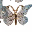 dekoracja motylki samoprzylepne blekitno zloty titanum 4 szt