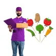 dekoracja muffinek na dzien wiosny do przedszkola pikery warzywa szpilki 6 szt
