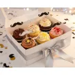 dekoracja muffinek na movember pikery na babeczki wasy szpilki ozdobne czarno biale 6 szt
