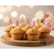 dekoracja muffinek na rozowy pazdziernik pkery wstazka miesiac swiadomosci raka piersi x6