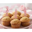 dekoracja muffinek na rozowy pazdziernik pkery wstazka miesiac swiadomosci raka piersi x6