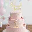 dekoracja na 1 urodziny roczek chlopca dziewczynki topper na tort personalizacja imie zloty
