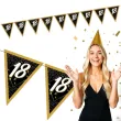 dekoracja na 18 urodziny baner flagi galaktyka zloto czarny 3 6 m