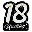 dekoracja na 18 urodziny duza liczba znak napis do przylejenia glamou birthday 43x48 cm