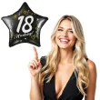 dekoracja na 18 urodziny osiemnastke balon foliowy gwiazda glamour czarny 18 str