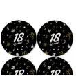 dekoracja na 18 urodziny osiemnastke papierowe podkladki pod kubki 18 glamour czarne 12 szt