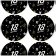 dekoracja na 18 urodziny osiemnastke papierowe podkladki pod kubki 18 glamour czarne 12 szt