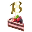 dekoracja na 18 urodziny topper papierowy na tort liczba 18 zloty metalik 18 cm