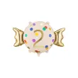 dekoracja na 2 urodziny balon foliowy cukierek do girland kremowo zloty 30 shp