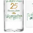 dekoracja na 25 rocznice slubu etykiety na butelke eukaliptus beauty srebrne gody 5 szt
