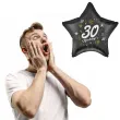 dekoracja na 30 urodziny balon foliowy gwiazda glamour czarny 18 str