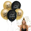 dekoracja na 30 urodziny balony happy birthday 30 beauty and charm zloto czarny godan 12 x5