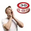dekoracja na 30 urodziny oplatek na tort traffic birthday zestaw 1 8 szt 20 cm
