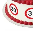 dekoracja na 30 urodziny oplatek na tort traffic birthday zestaw 1 8 szt 20 cm
