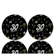 dekoracja na 30 urodziny papierowe podkladki pod kubki 30 glamour czarne 12 szt