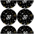 dekoracja na 30 urodziny papierowe podkladki pod kubki 30 glamour czarne 12 szt