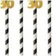 dekoracja na 30 urodziny slomki na 30 urodziny zlote w paski 19 5 cm 6 szt