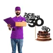 dekoracja na 30 urodziny topper na tort zycie zaczyna sie po 30 czarny brokat 13 x 17 cm