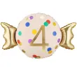dekoracja na 4 urodziny balon foliowy cukierek do girland kremowo zloty 30 shp