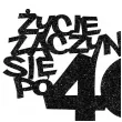 dekoracja na 40 uodziny topper na tort zycie zaczyna sie po 40 czarny brokat 13 x 17 cm