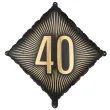dekoracja na 40 urodziny balon foliowy glamour czarno zloty matowy do girland 20 sqr