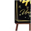 dekoracja na 40 urodziny drewniana tablica powitalna glamour zloto czarna powitanie gosci