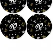 dekoracja na 40 urodziny papierowe podkladki pod kubki 40 glamour czarne 12 szt