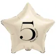 dekoracja na 5 15 25 35 45 50 55 65 75 urodziny balon foliowy gwiazda cyfra 5 kremowy 18 dgt