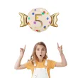 dekoracja na 5 urodziny balon foliowy cukierek do girland kremowo zloty 30 shp