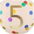 dekoracja na 5 urodziny balon foliowy cukierek do girland kremowo zloty 30 shp