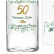 dekoracja na 50 rocznice slubu etykiety na butelke eukaliptus beauty zlote gody 5 szt