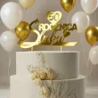 dekoracja na 50 rocznice slubu papierowy topper na tort zlote gody zloty metaliczny ozdoba