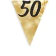 dekoracja na 50 urodziny baner flagi liczba 50 fajerwerki zloto kremowe 3 6 m