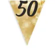 dekoracja na 50 urodziny baner flagi liczba 50 fajerwerki zloto kremowe 3 6 m