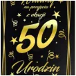 dekoracja na 50 urodziny drewniana tablica powitalna glamour zloto czarna powitanie gosci