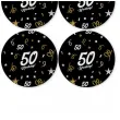 dekoracja na 50 urodziny papierowe podkladki pod kubki 50 glamour czarne 12 szt