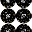 dekoracja na 50 urodziny papierowe podkladki pod kubki 50 glamour czarne 12 szt