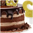 dekoracja na 50 urodziny swieczka na tort liczba 50 zloty partydeco 8 5 cm