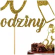 dekoracja na 50 urodziny topper papierowy szampanskie urodziny zloty brokat 15 x 19 cm