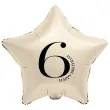 dekoracja na 6 16 26 36 46 56 60 65 76 urodziny balon foliowy gwiazda cyfra 6 kremowy 18 dgt