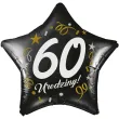 dekoracja na 60 urodziny balon foliowy gwiazda glamour czarny 18 str